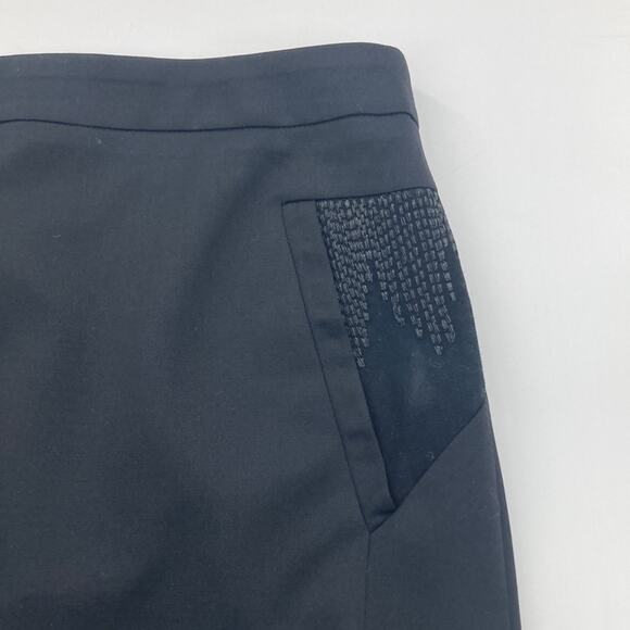 The Kooples Women's  Black Wool Pencil Skirt Knee Length Size 0 EU 32 - Picture 4 of 14